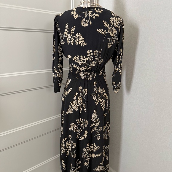 ba&sh SOA Black Floral Midi Dress Sz 1 - Picture 5 of 7